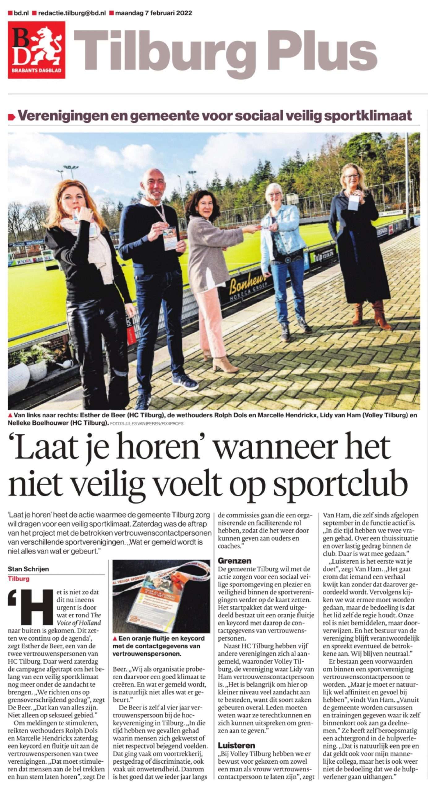 Volley Tilburg bij aftrap campagne ‘Laat je horen’ over veilig sportklimaat